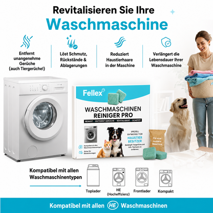 Fellex™  Waschmaschinenreiniger gegen Tierhaare & Gerüche